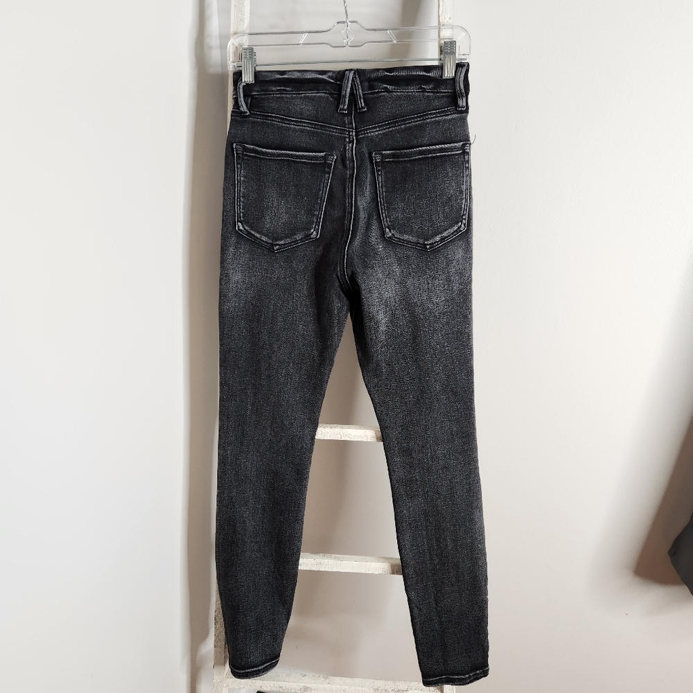Good American Jeans womens 2/26 Black Good Waist Slit waistband skinny jeans - Picture 8 of 10